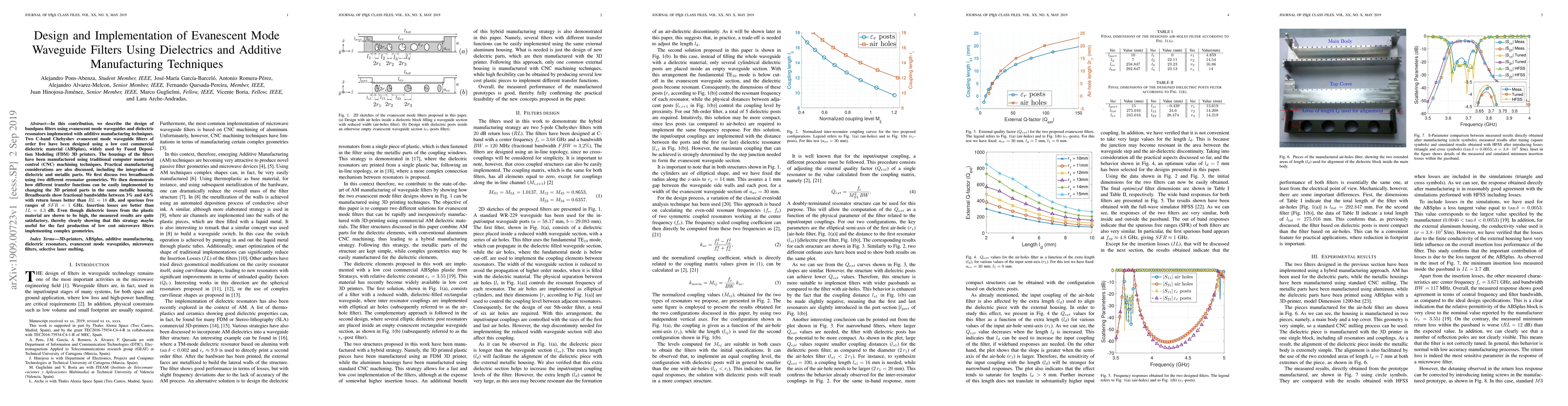 Thumbnail for Design and Implementation of Evanescent Mode Waveguide Filters Using
  Dielectrics and Additive Manufacturing Techniques