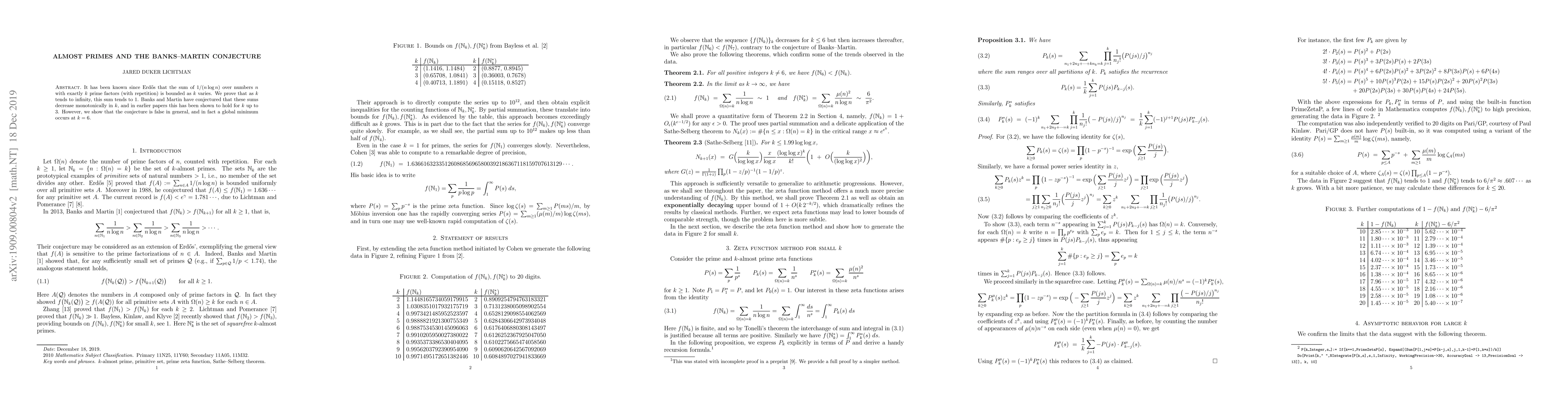 Thumbnail for Almost primes and the Banks-Martin conjecture