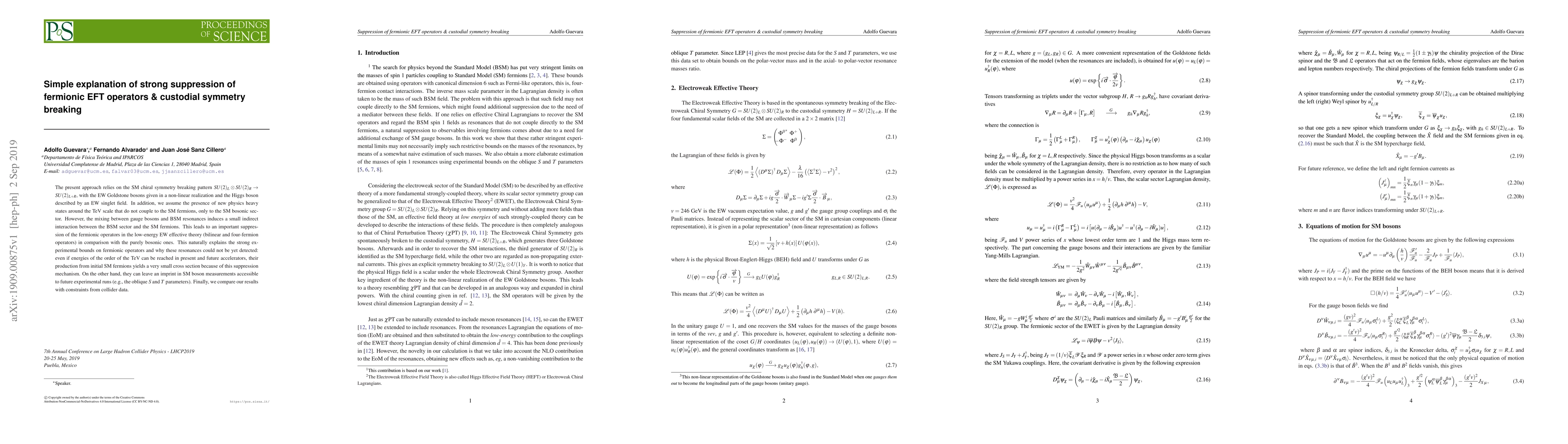 Thumbnail for Simple explanation of strong suppression of fermionic EFT operators and
  custodial symmetry breaking
