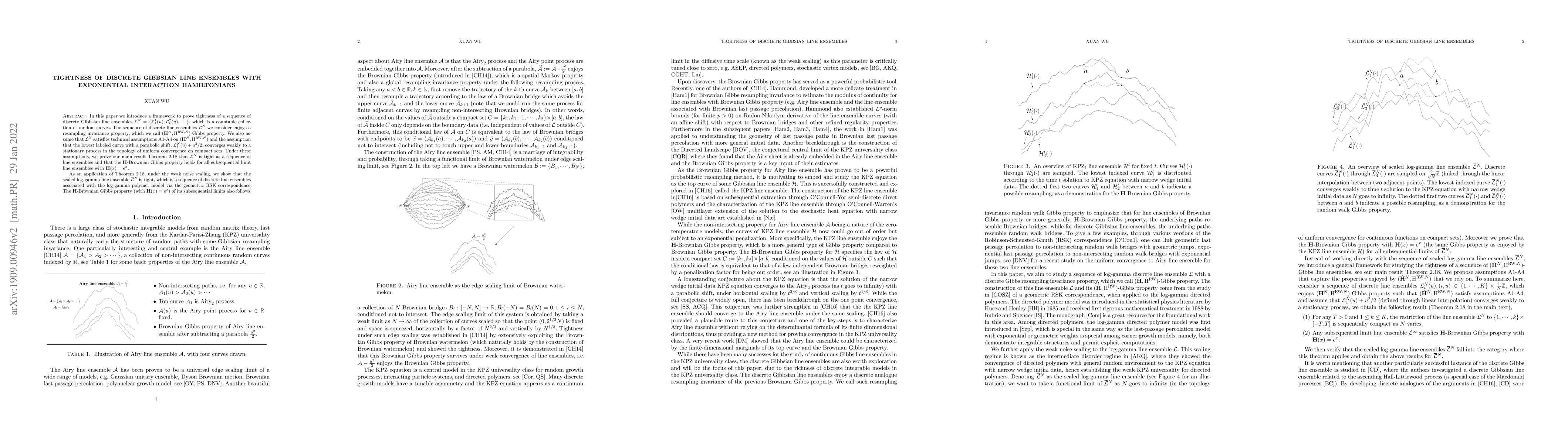 Thumbnail for Tightness of discrete Gibbsian line ensembles with exponential
  interaction Hamiltonians