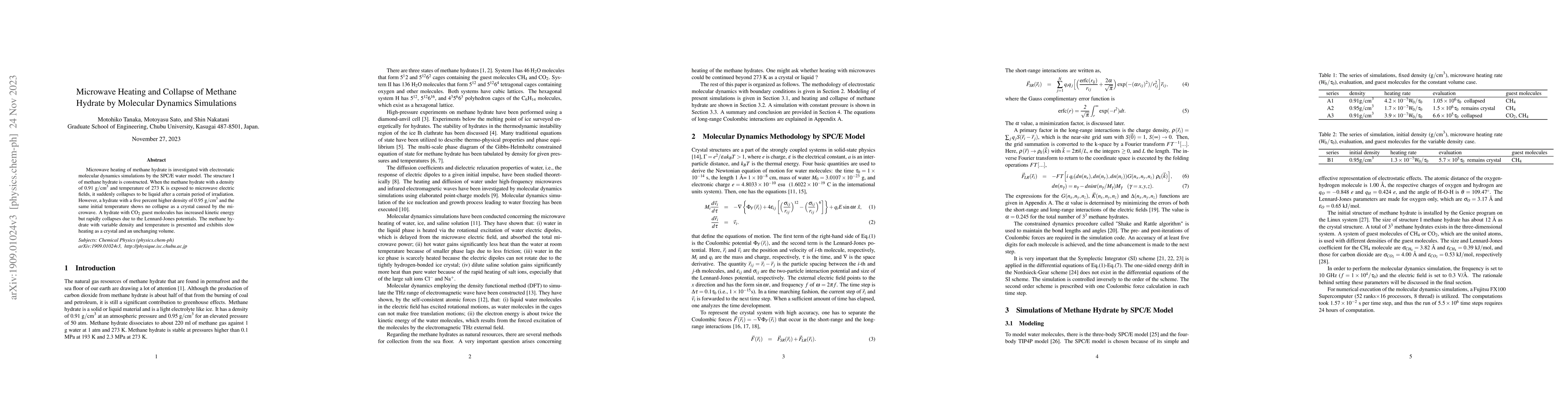 Thumbnail for Microwave heating and collapse of methane hydrate by molecular dynamics
  simulations
