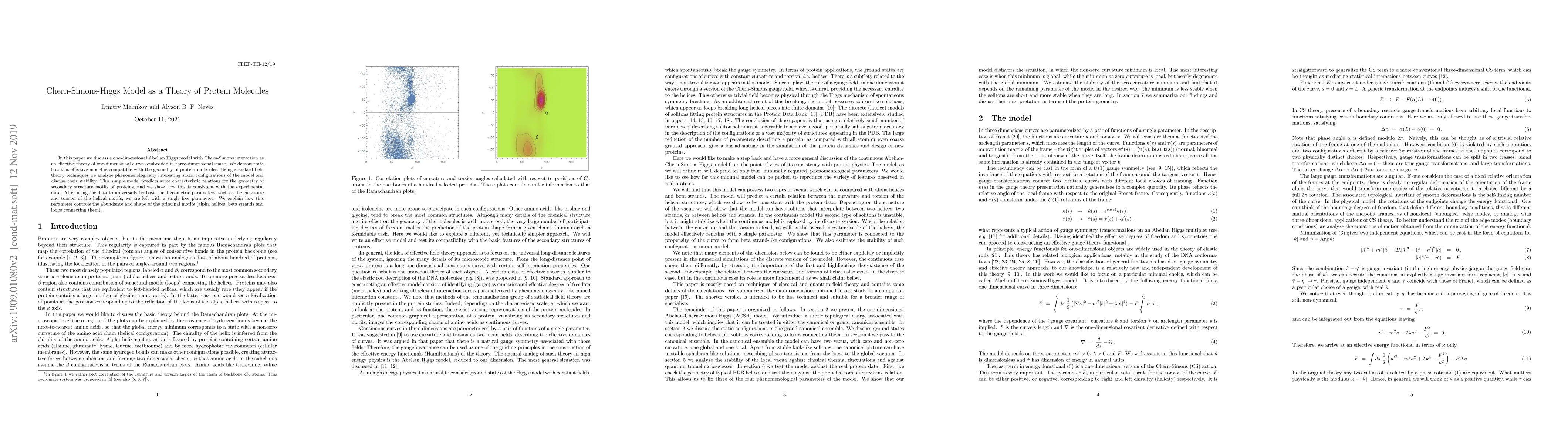 Thumbnail for Chern-Simons-Higgs Model as a Theory of Protein Molecules