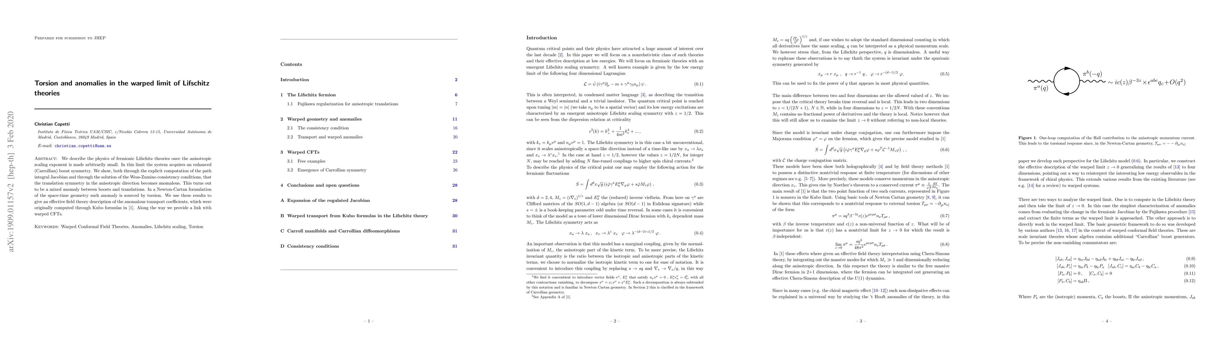 Thumbnail for Torsion and anomalies in the warped limit of Lifschitz theories