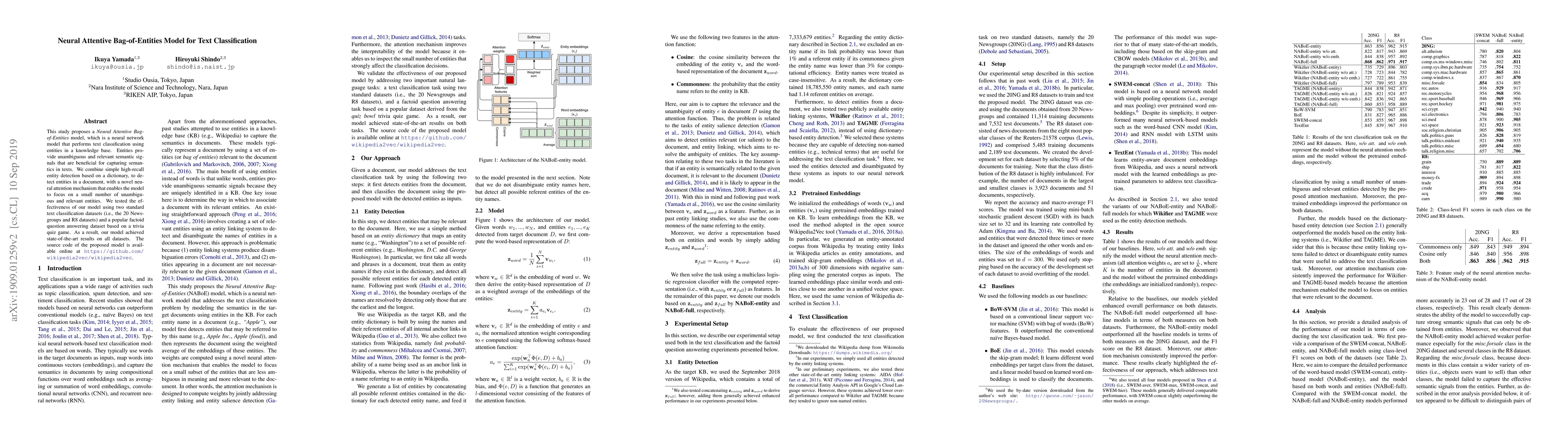 Thumbnail for Neural Attentive Bag-of-Entities Model for Text Classification