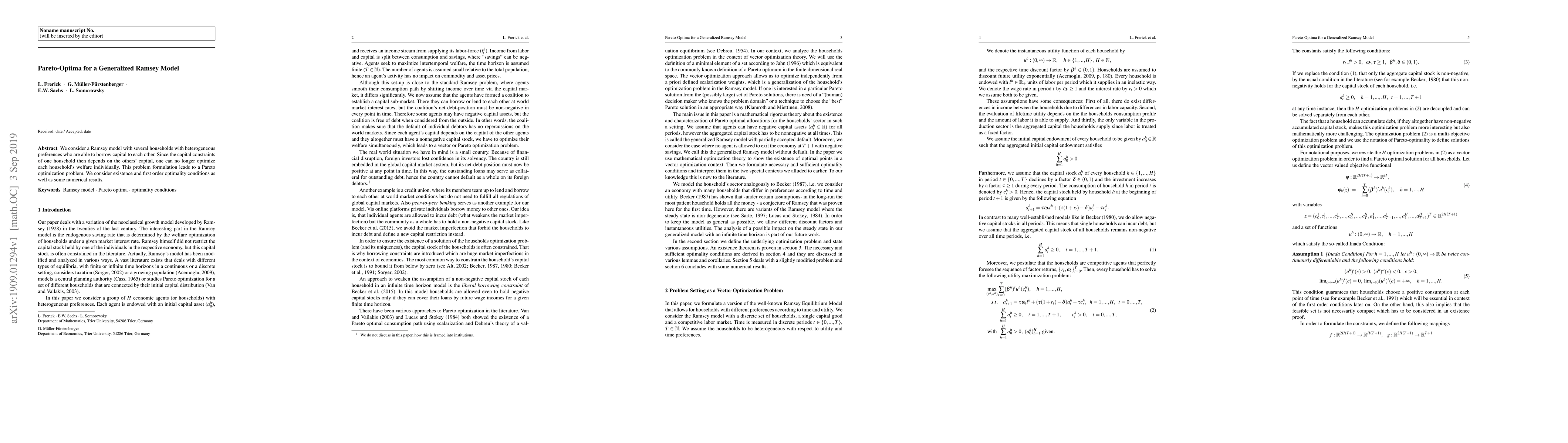 Thumbnail for Pareto-Optima for a Generalized Ramsey Model