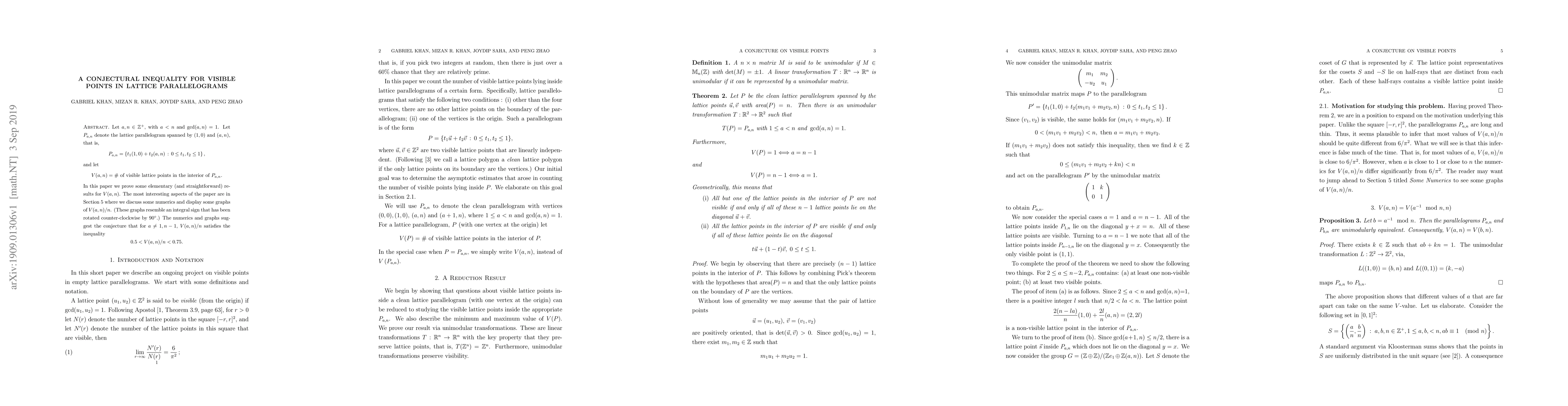 Thumbnail for A Conjectural Inequality for Visible Points in Lattice Parallelograms