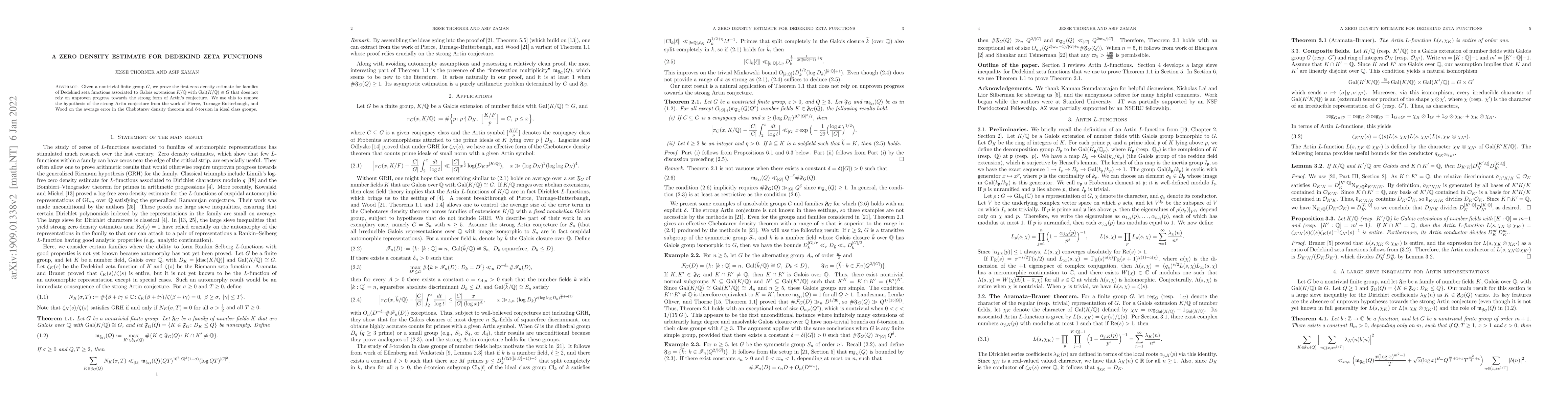 Thumbnail for A zero density estimate for Dedekind zeta functions