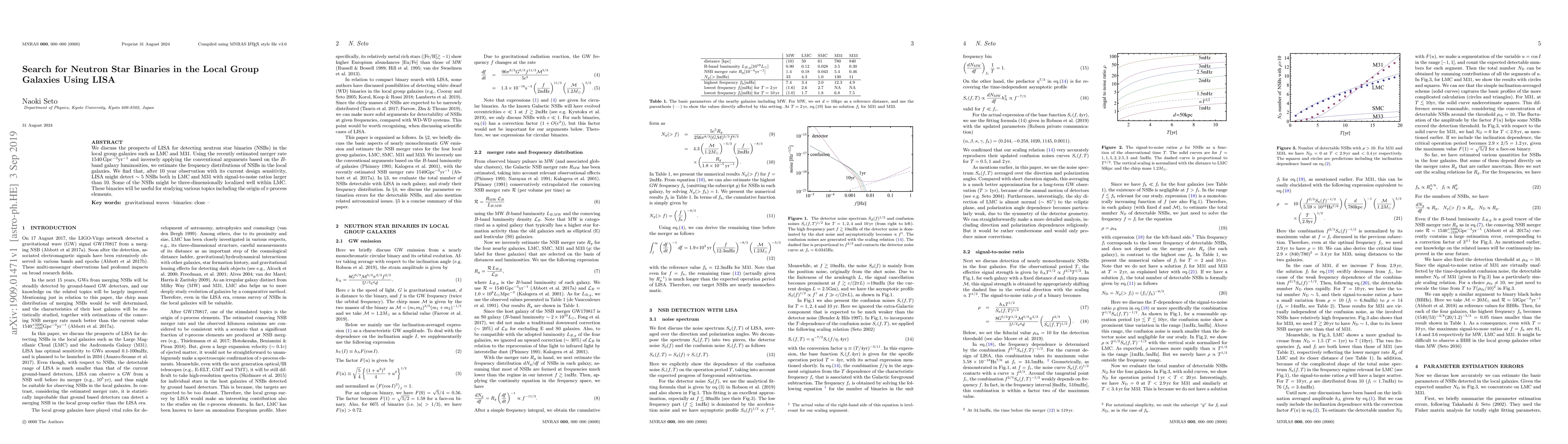 Thumbnail for Search for Neutron Star Binaries in the Local Group Galaxies Using LISA