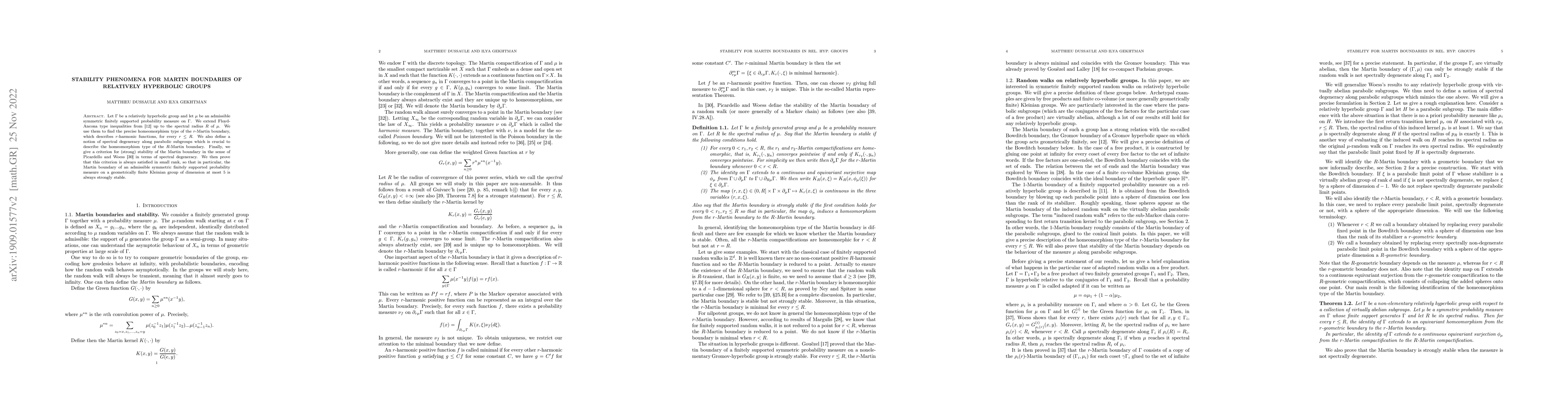 Thumbnail for Stability phenomena for Martin boundaries of relatively hyperbolic
  groups