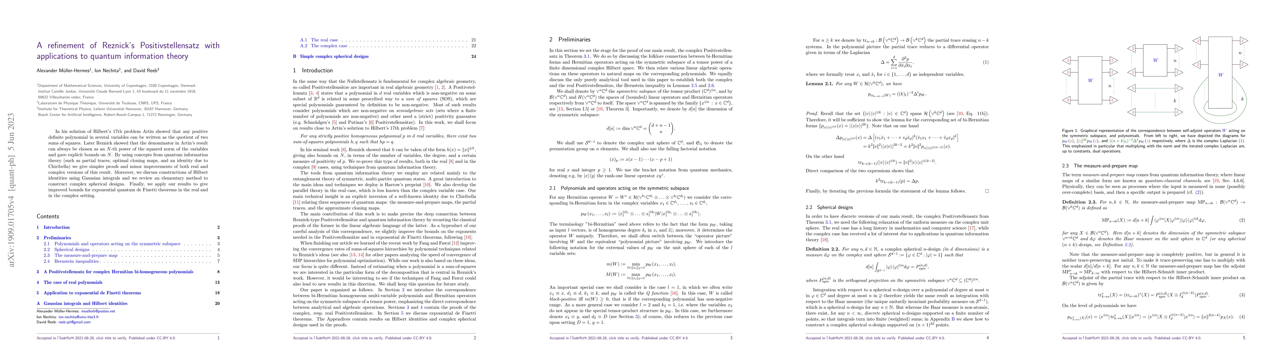 Thumbnail for A refinement of Reznick's Positivstellensatz with applications to
  quantum information theory