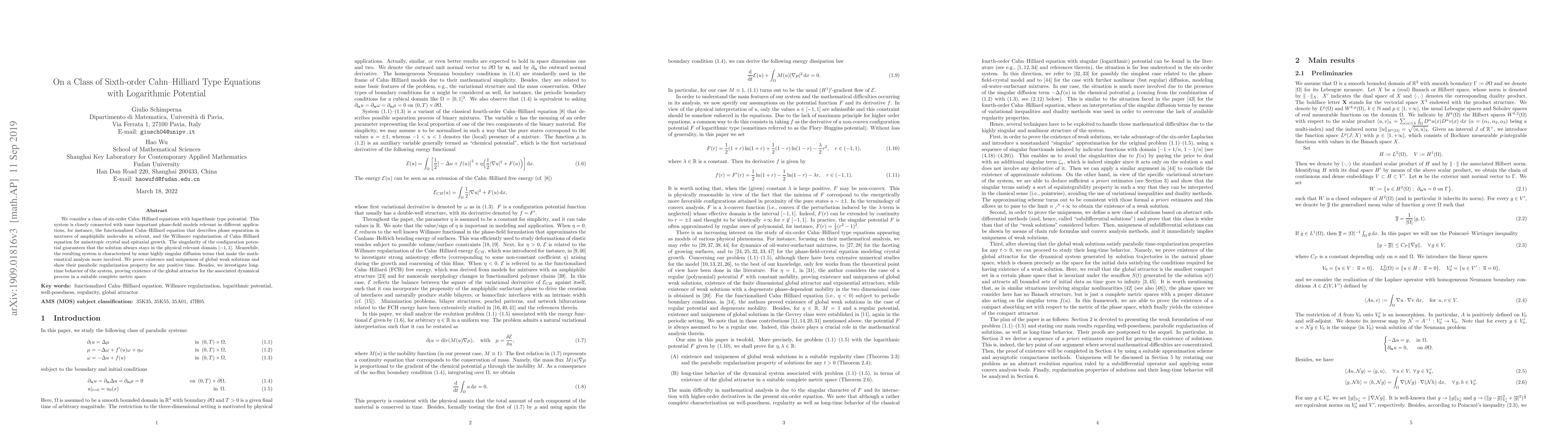 Thumbnail for On a Class of Sixth-order Cahn-Hilliard Type Equations with Logarithmic
  Potential