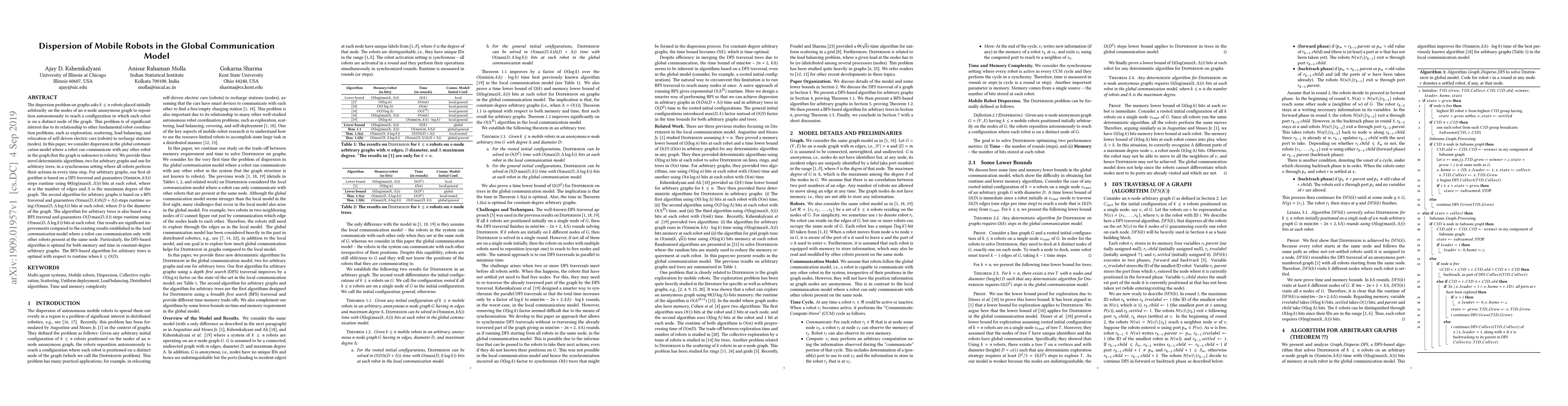 Thumbnail for Dispersion of Mobile Robots in the Global Communication Model
