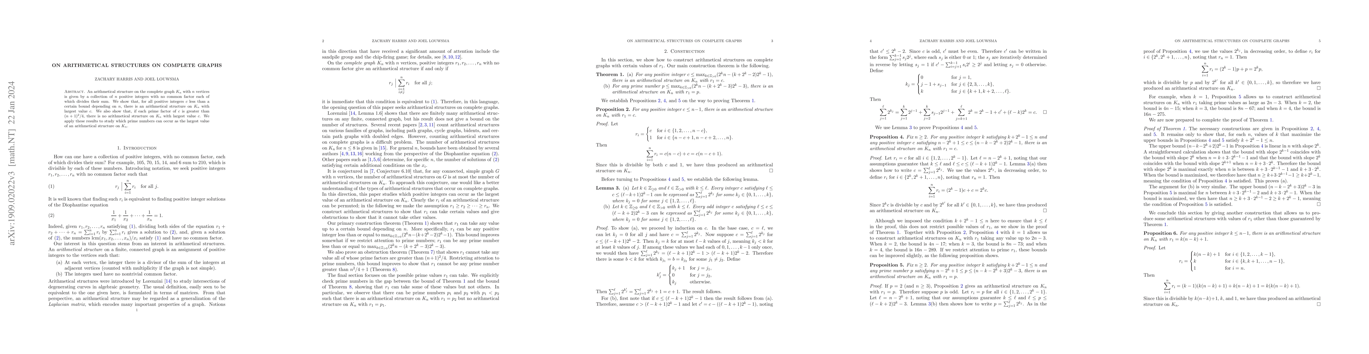 Thumbnail for On Arithmetical Structures on Complete Graphs