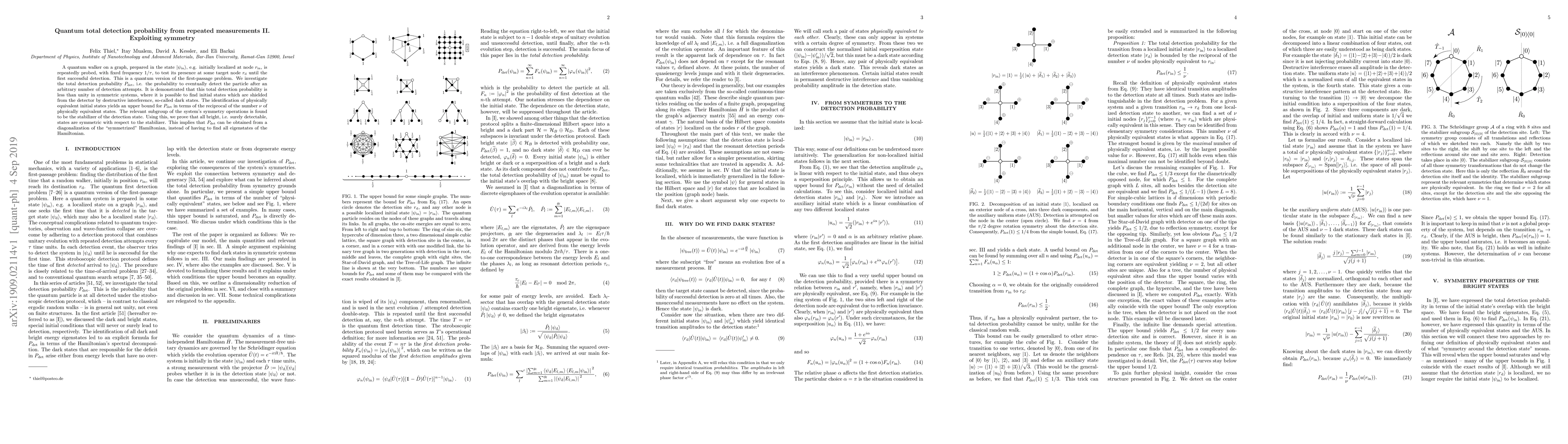 Thumbnail for Quantum total detection probability from repeated measurements II.
  Exploiting symmetry