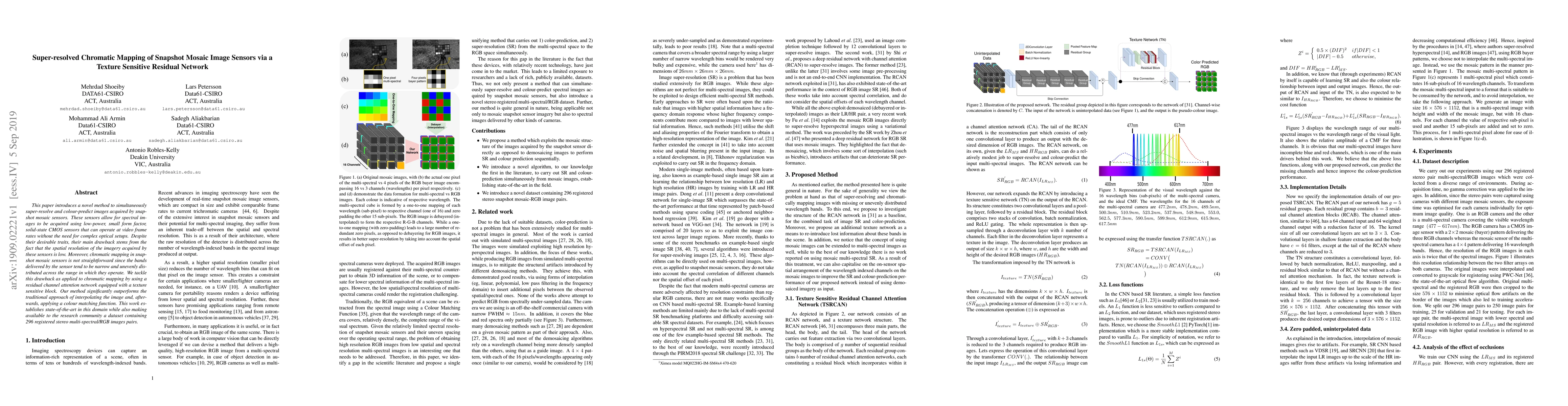 Thumbnail for Super-resolved Chromatic Mapping of Snapshot Mosaic Image Sensors via a
  Texture Sensitive Residual Network