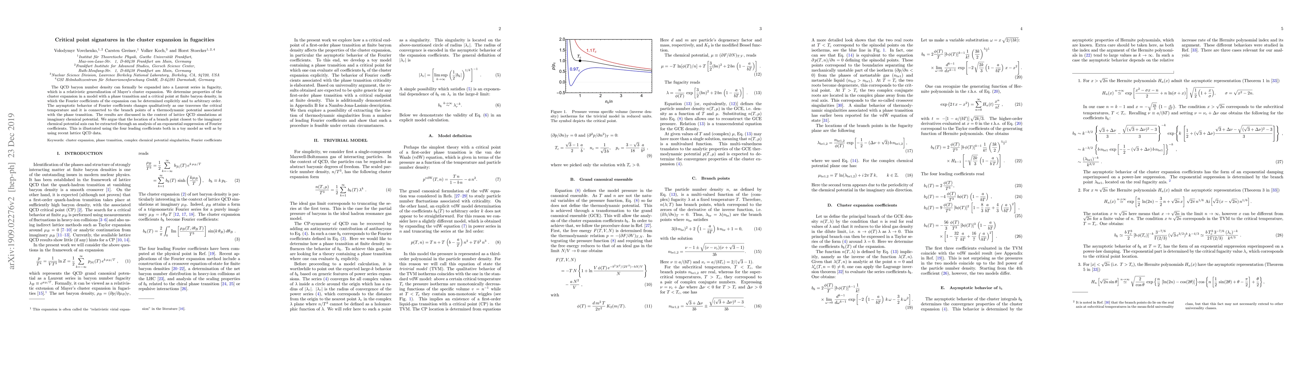Thumbnail for Critical point signatures in the cluster expansion in fugacities