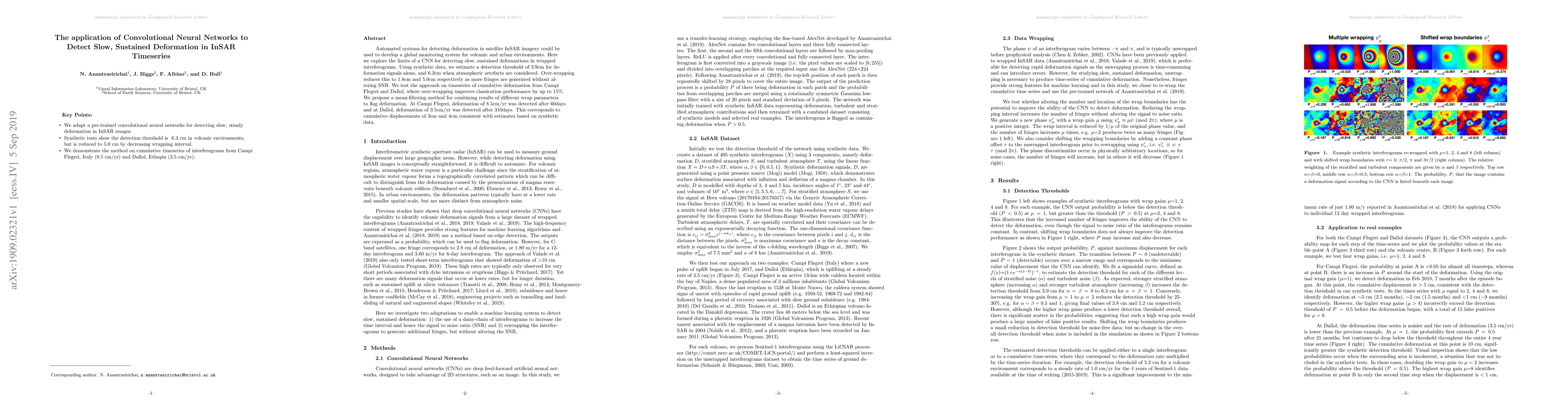 Thumbnail for The application of Convolutional Neural Networks to Detect Slow,
  Sustained Deformation in InSAR Timeseries