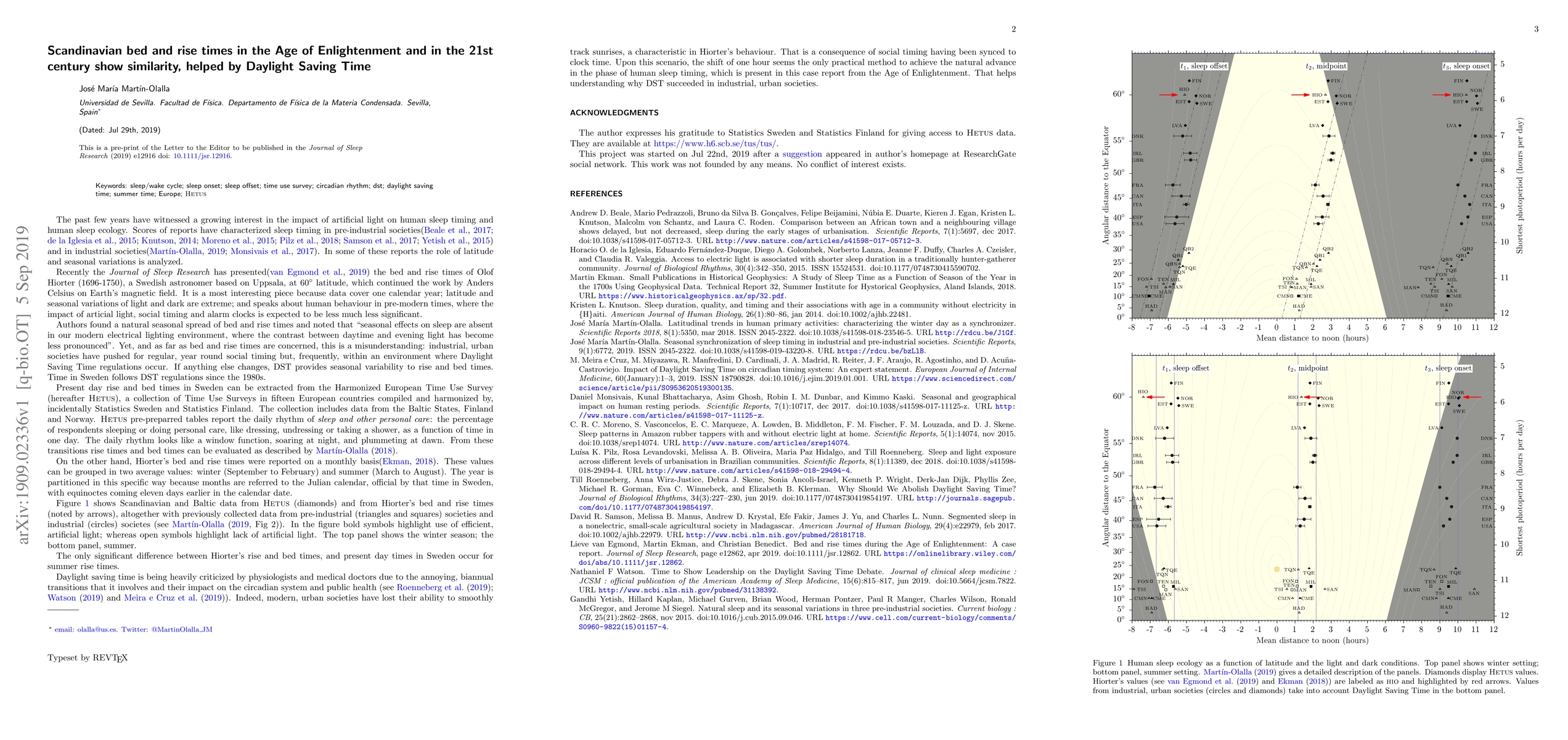 Thumbnail for Scandinavian bed and rise times in the Age of Enlightenment and in the
  21st century show similarity, helped by Daylight Saving Time