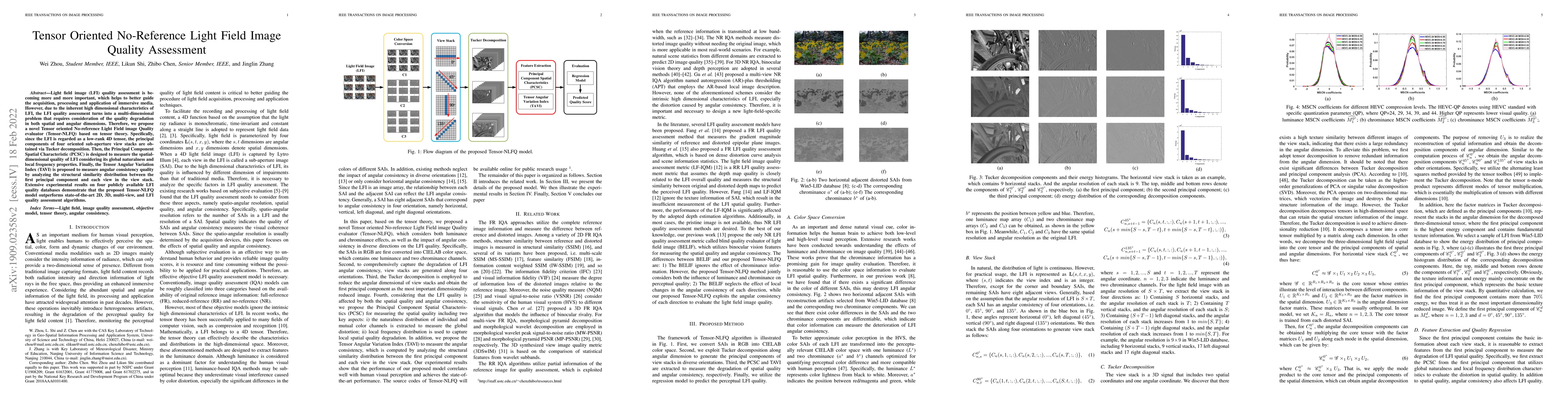Thumbnail for Tensor Oriented No-Reference Light Field Image Quality Assessment