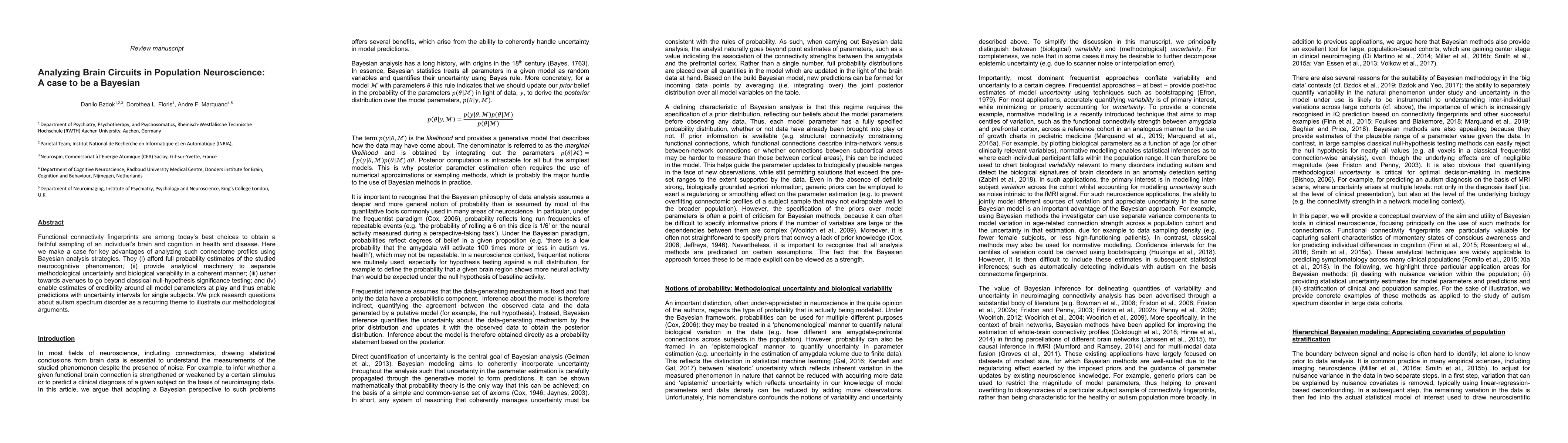 Thumbnail for Analyzing Brain Circuits in Population Neuroscience: A Case to Be a
  Bayesian