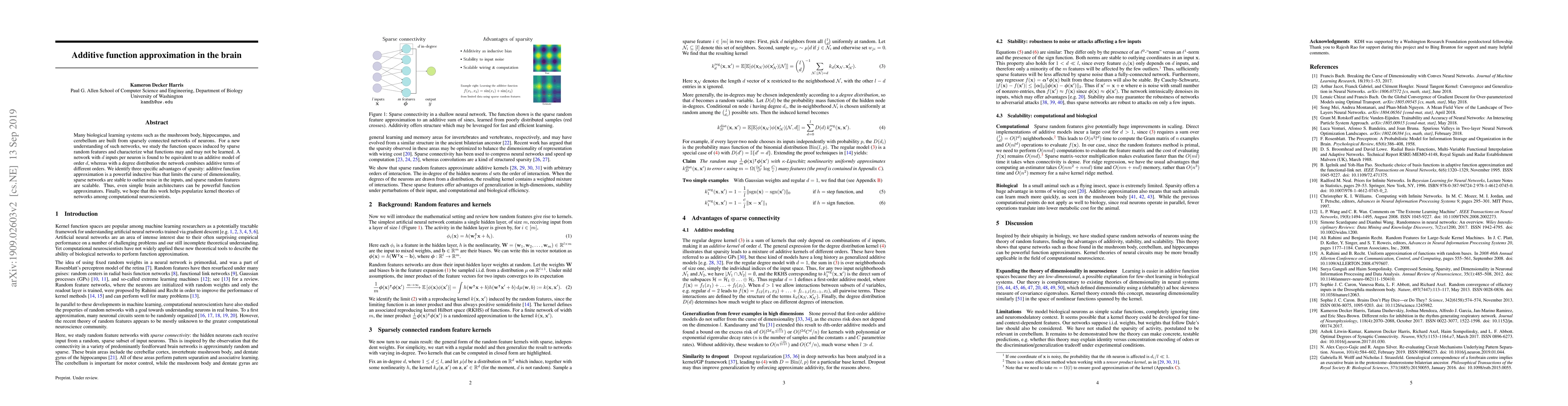 Thumbnail for Additive function approximation in the brain