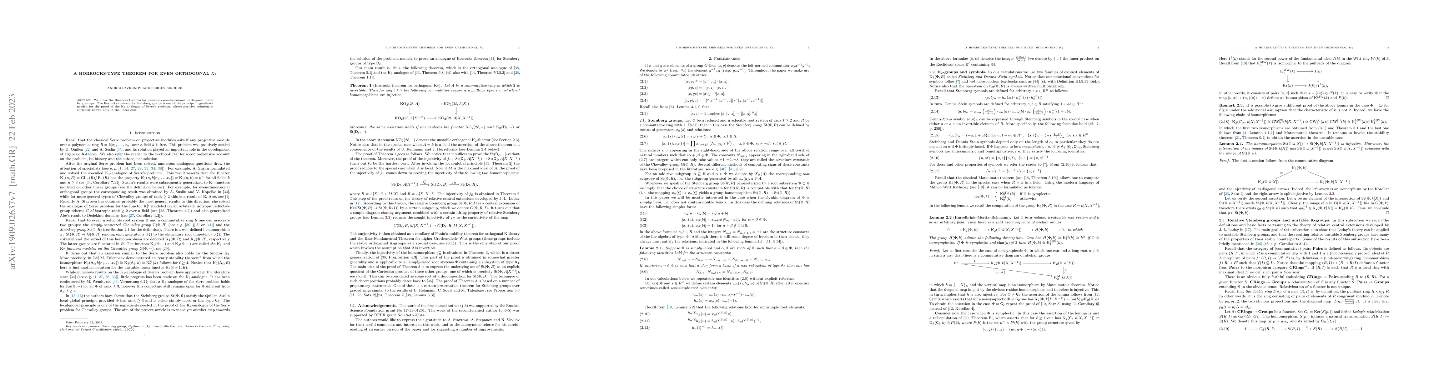 Thumbnail for A Horrocks-type theorem for even orthogonal $K_2$