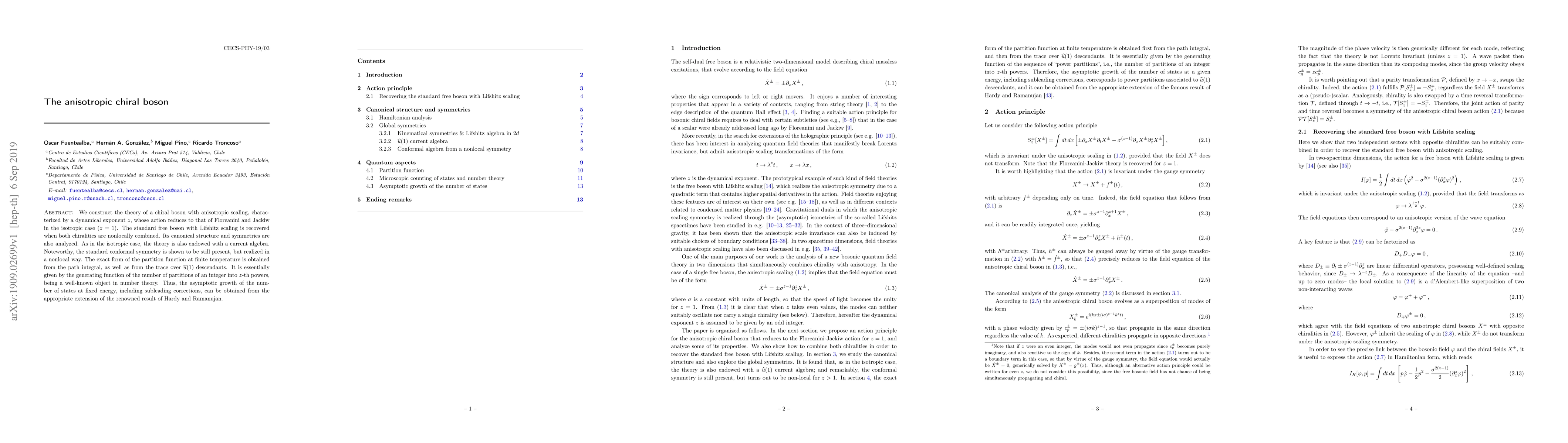 Thumbnail for The anisotropic chiral boson