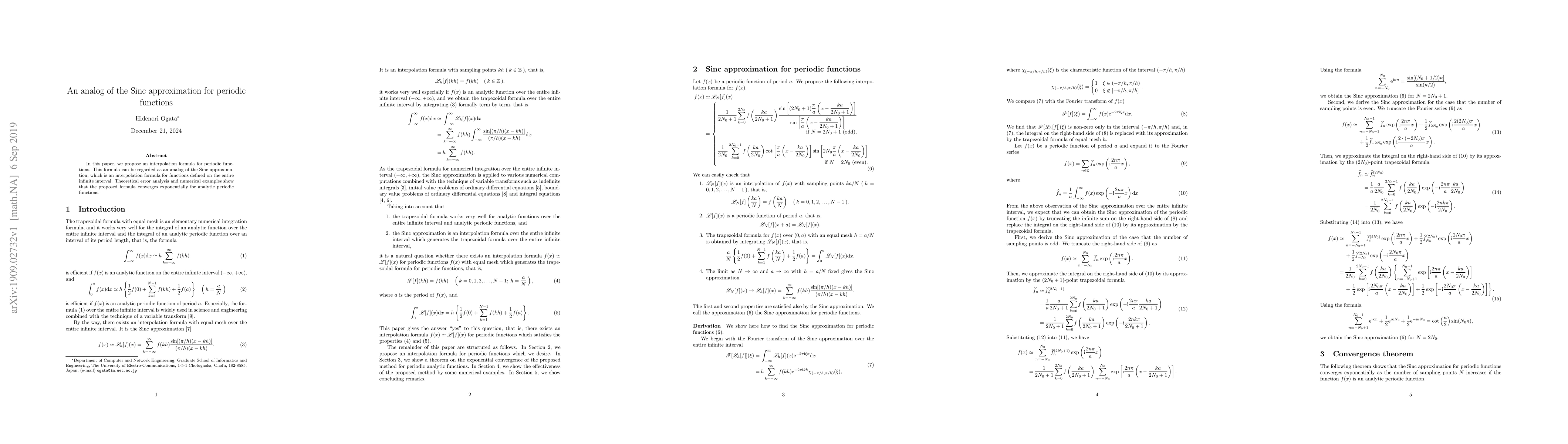 Thumbnail for An analog of the Sinc approximation for periodic functions