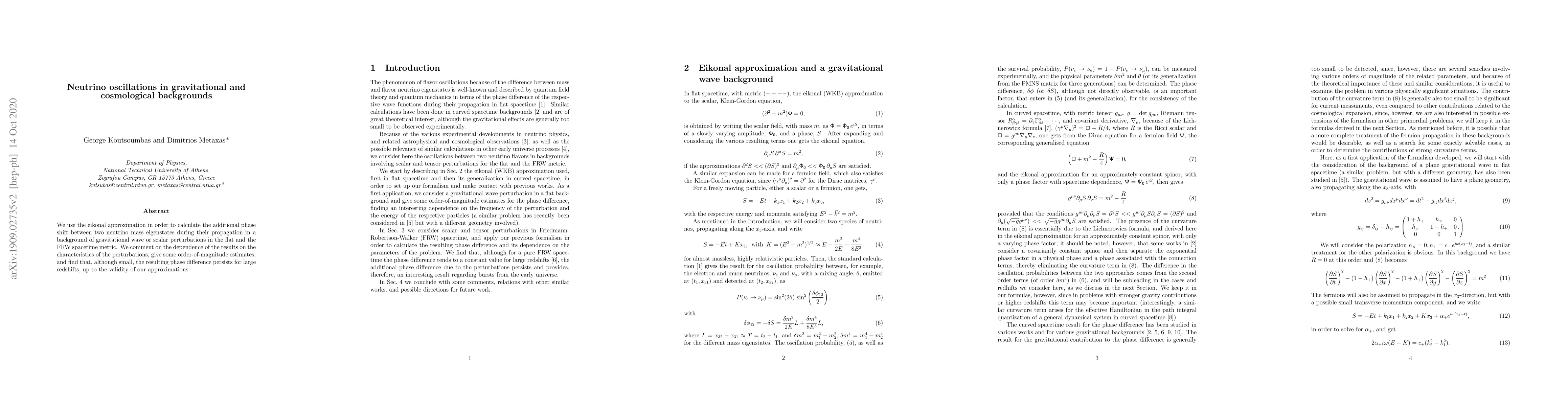 Thumbnail for Neutrino oscillations in gravitational and cosmological backgrounds