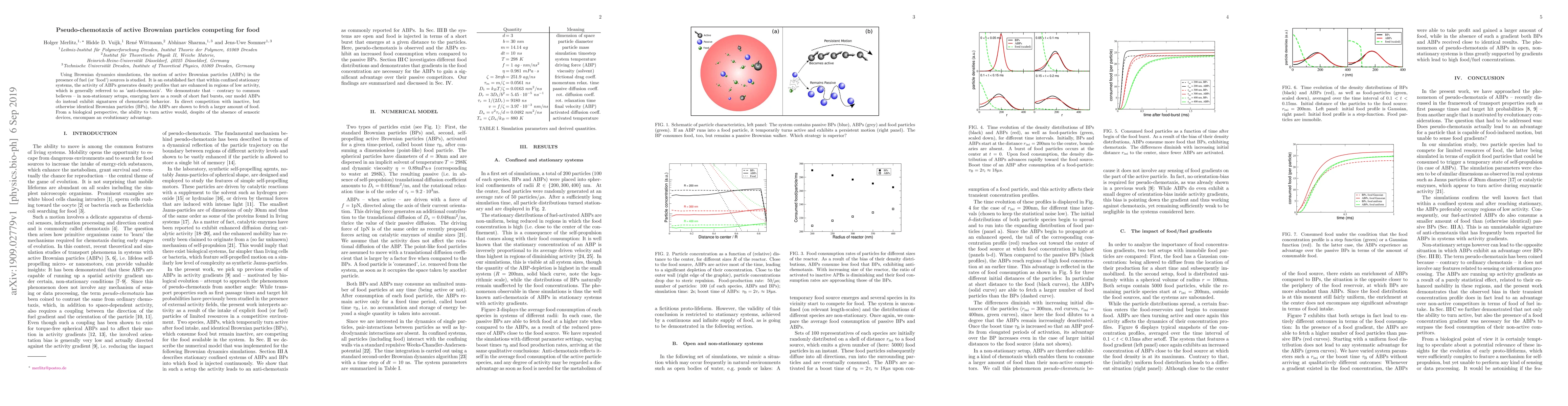Thumbnail for Pseudo-chemotaxis of active Brownian particles competing for food