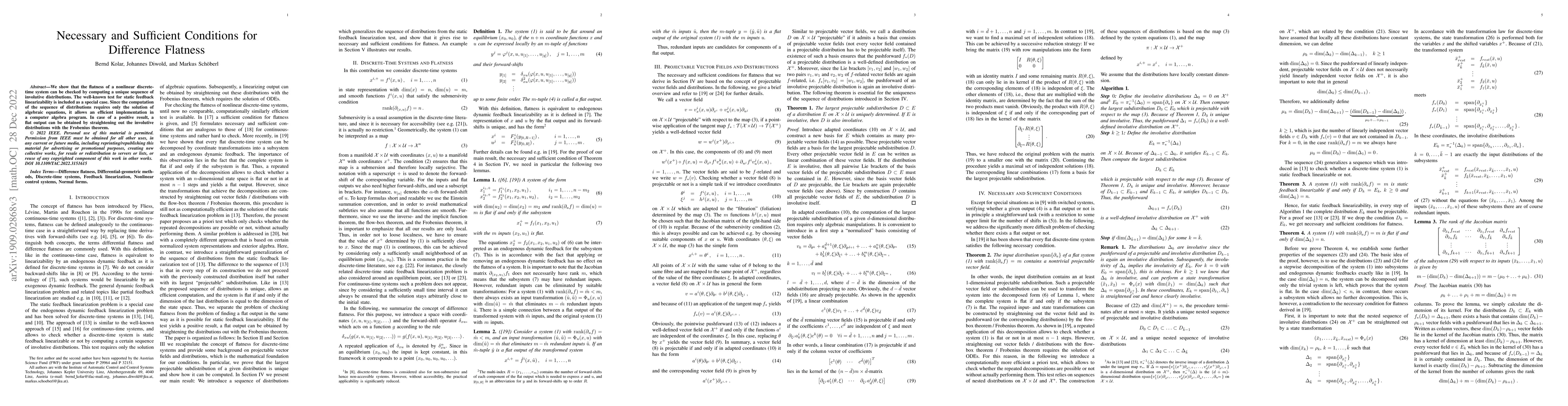 Thumbnail for Necessary and Sufficient Conditions for Difference Flatness