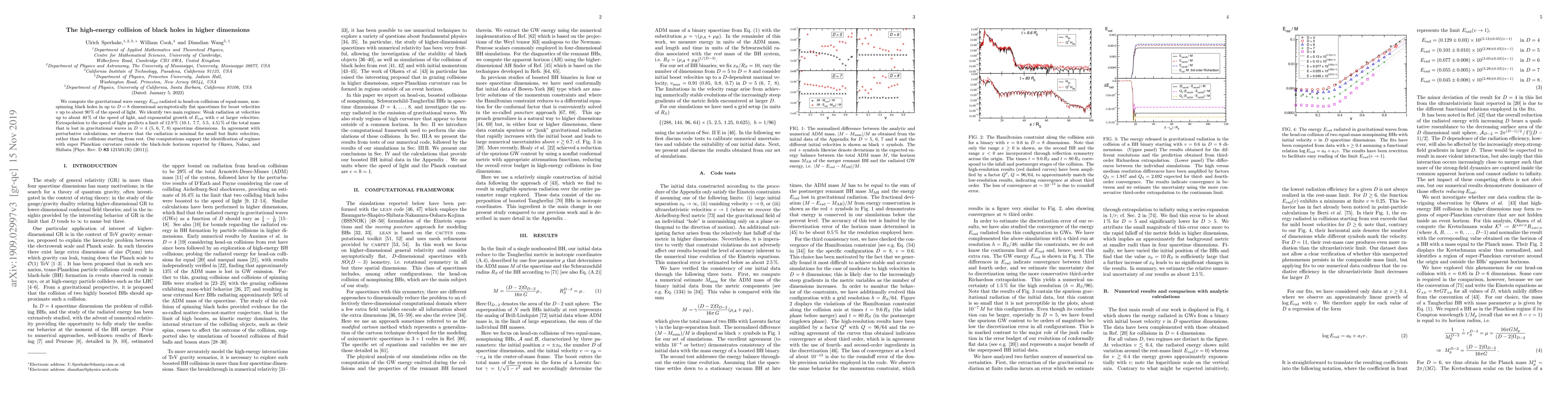 Thumbnail for The high-energy collision of black holes in higher dimensions