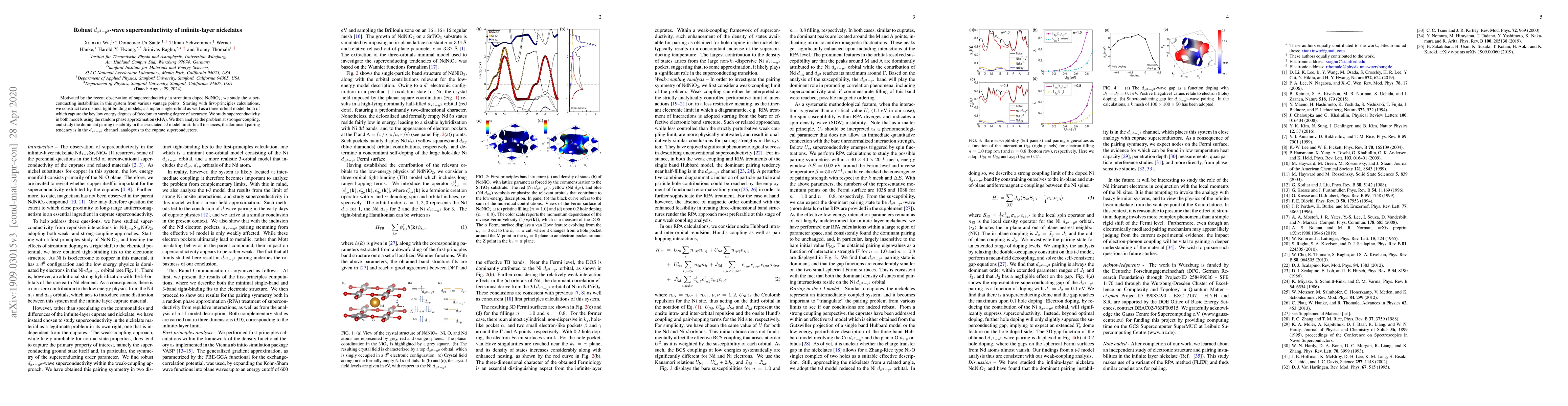 Thumbnail for Robust $d_{x^2-y^2}$-wave superconductivity of infinite-layer nickelates