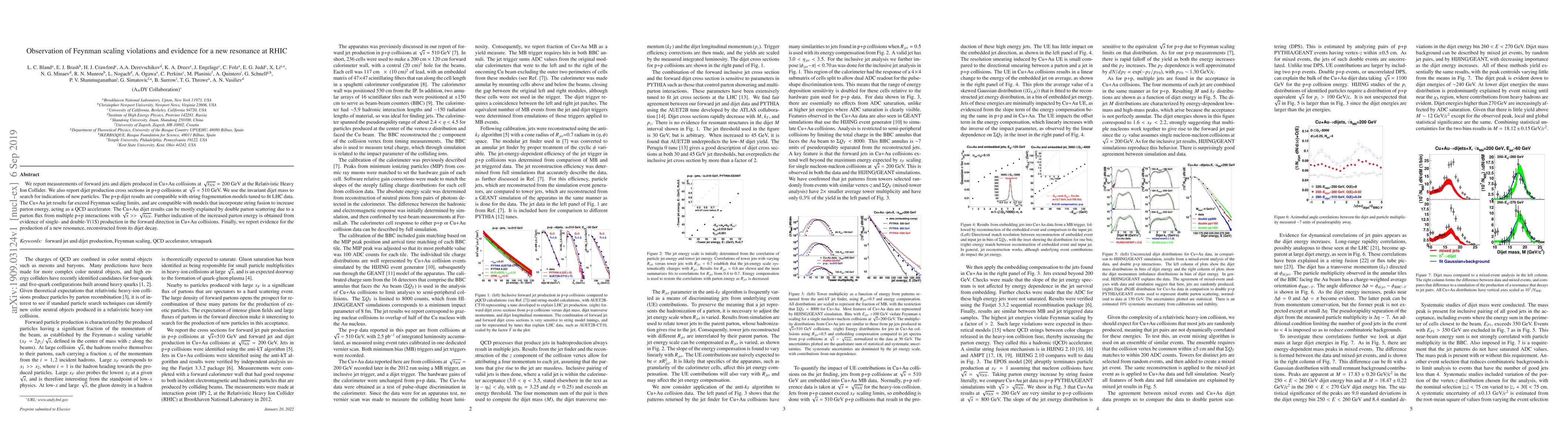 Thumbnail for Observation of Feynman scaling violations and evidence for a new
  resonance at RHIC