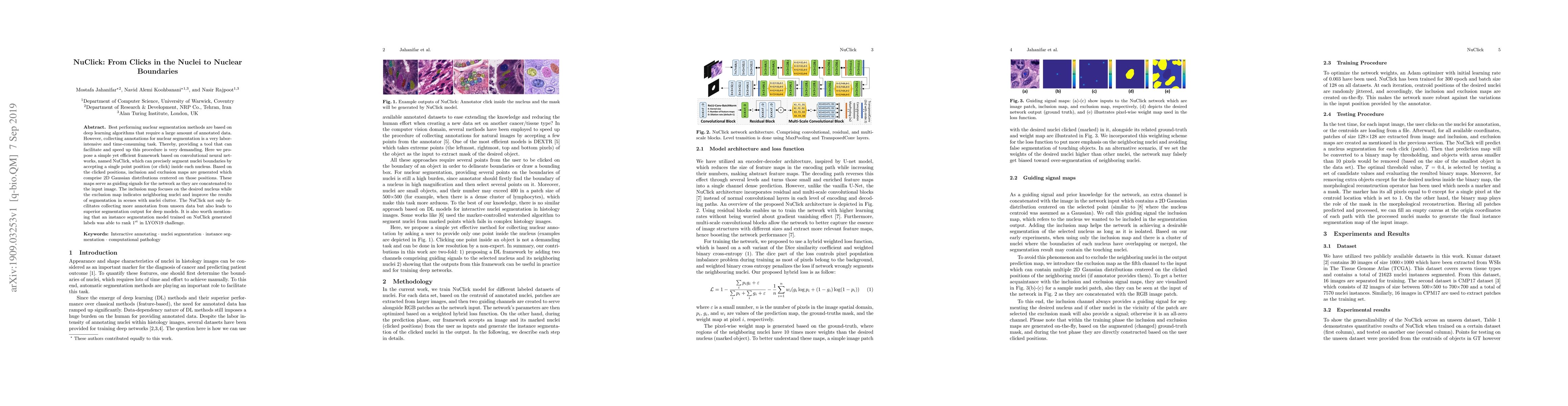 Thumbnail for NuClick: From Clicks in the Nuclei to Nuclear Boundaries