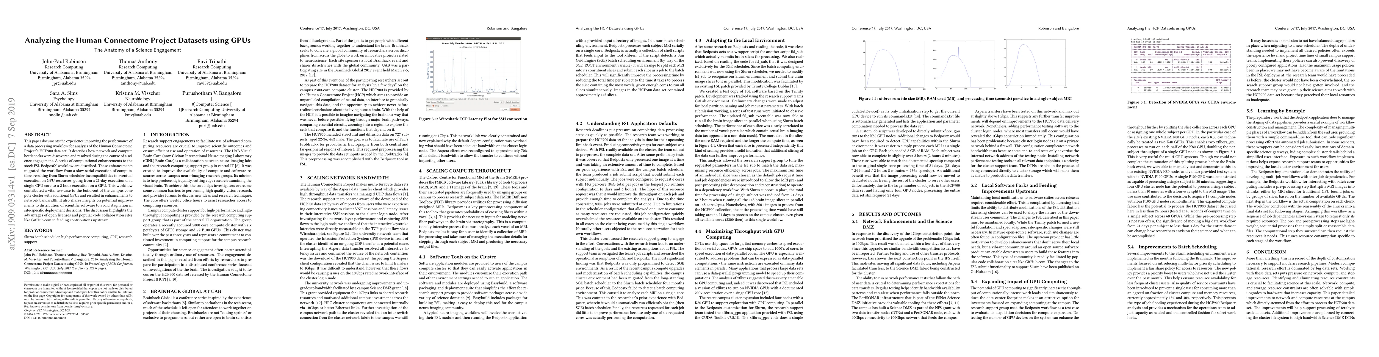 Thumbnail for Analyzing the HCP Datasets using GPUs: The Anatomy of a Science
  Engagement