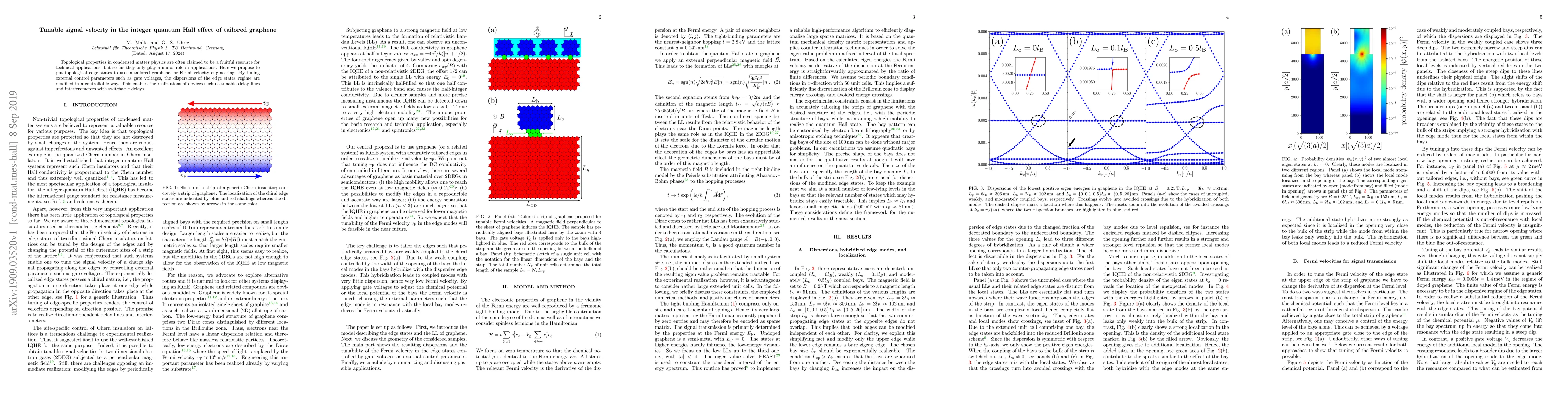 Thumbnail for Tunable signal velocity in the integer quantum Hall effect of tailored
  graphene