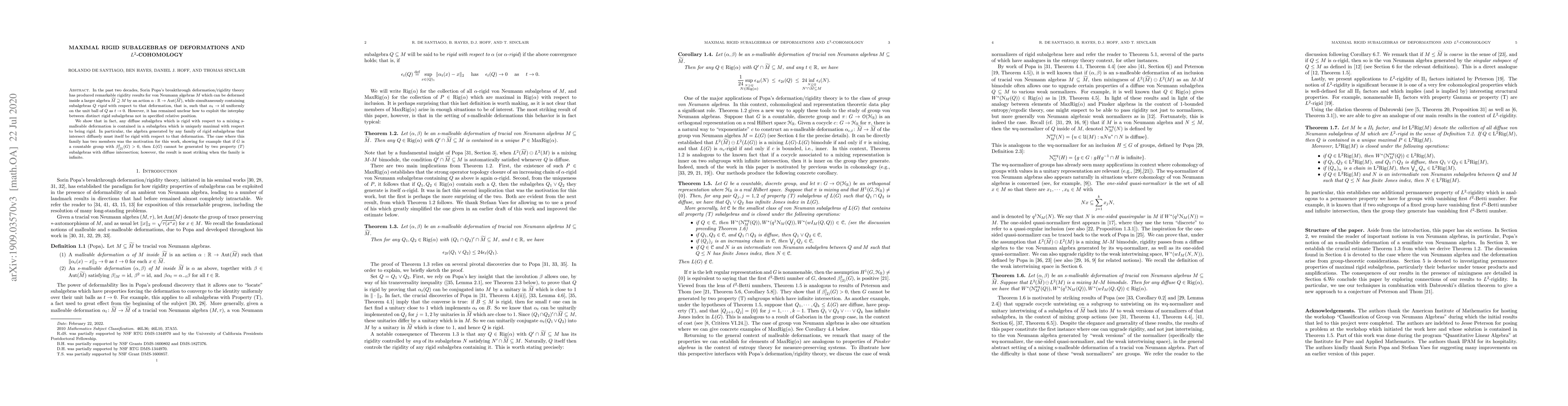 Thumbnail for Maximal rigid subalgebras of deformations and $L^{2}$-cohomology