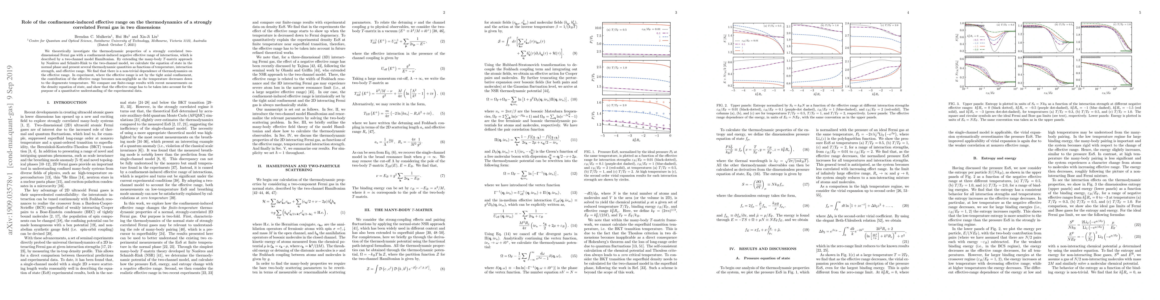 Thumbnail for Role of the confinement-induced effective range on the thermodynamics of
  a strongly correlated Fermi gas in two dimensions