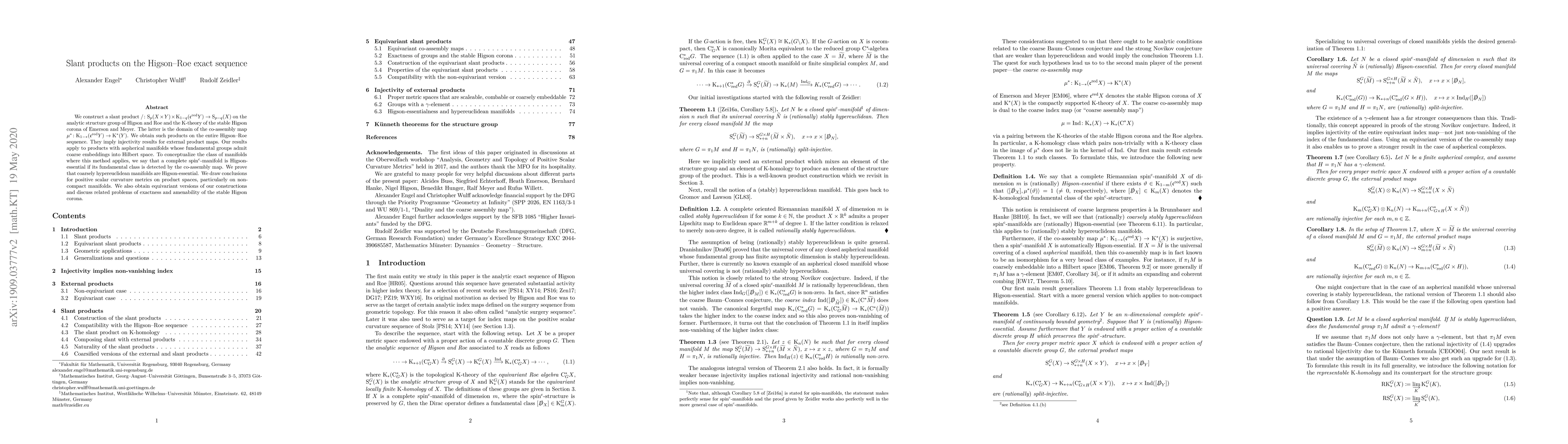 Thumbnail for Slant products on the Higson-Roe exact sequence