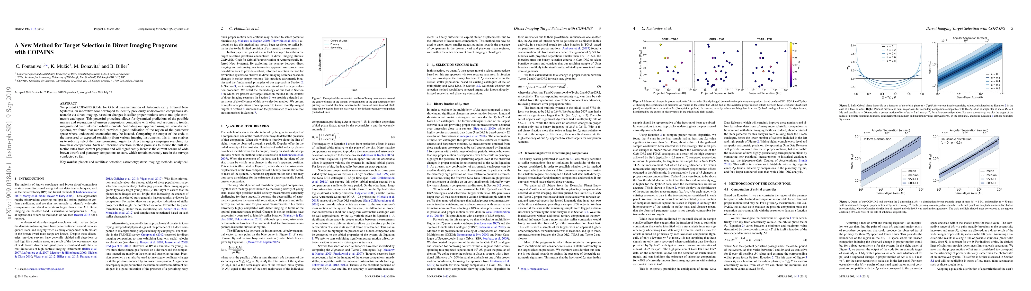 Thumbnail for A New Method for Target Selection in Direct Imaging Programs with
  COPAINS