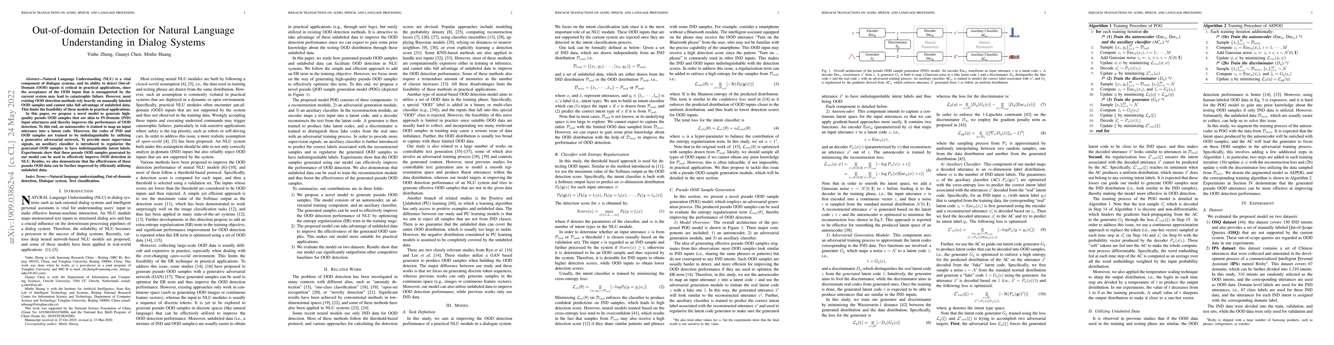 Thumbnail for Out-of-domain Detection for Natural Language Understanding in Dialog
  Systems