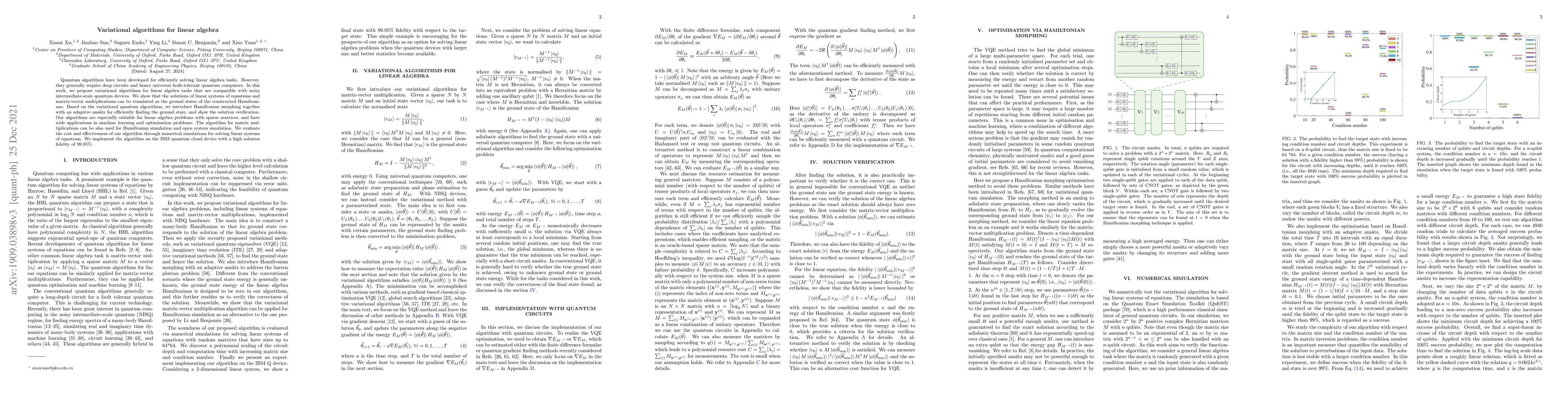 Thumbnail for Variational algorithms for linear algebra