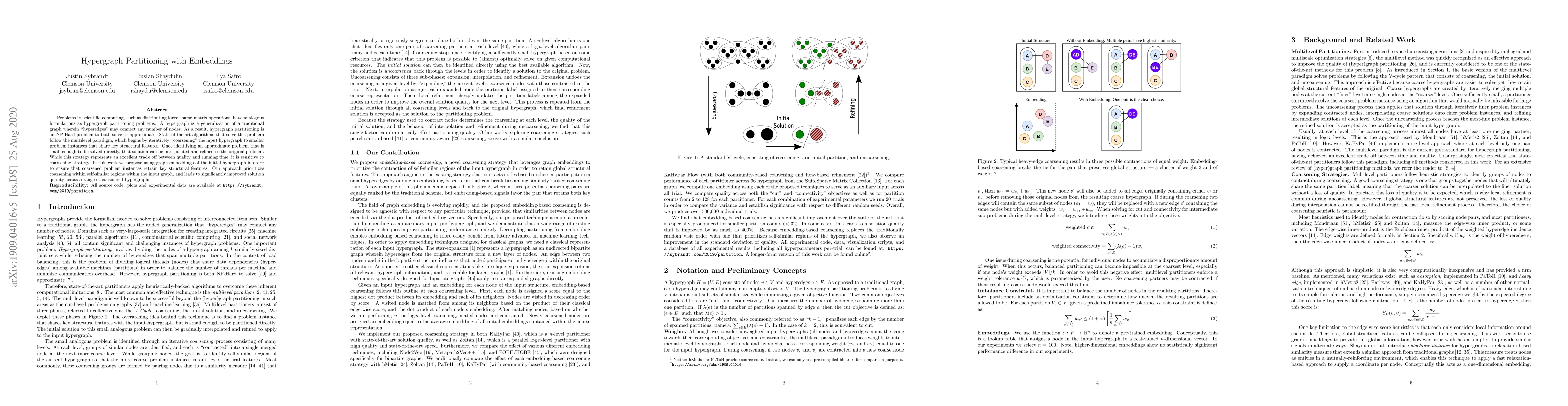 Thumbnail for Hypergraph Partitioning With Embeddings