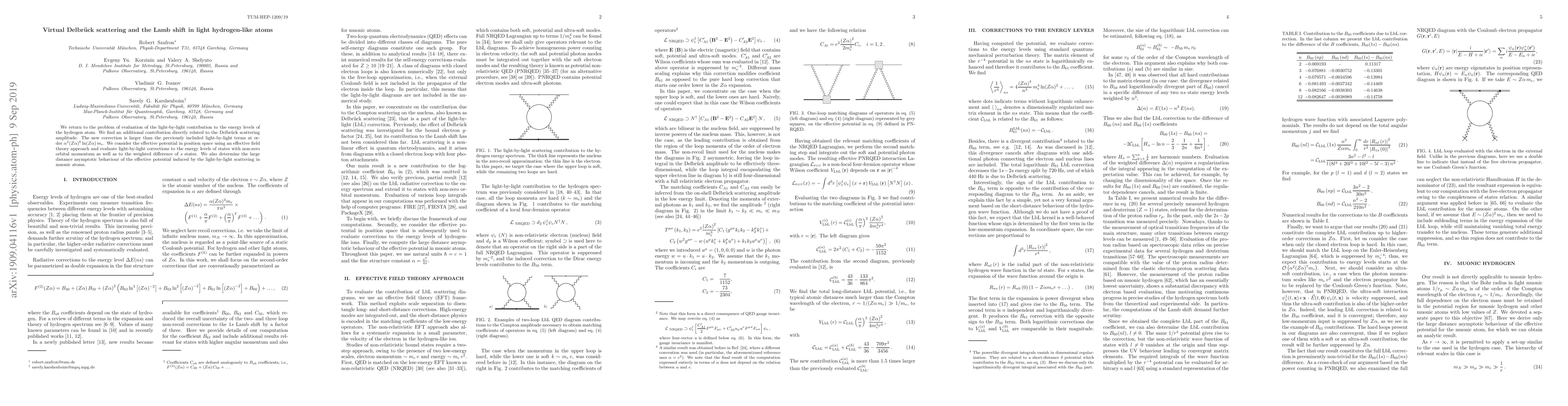 Thumbnail for Virtual Delbr\"uck scattering and the Lamb shift in light hydrogen-like
  atoms