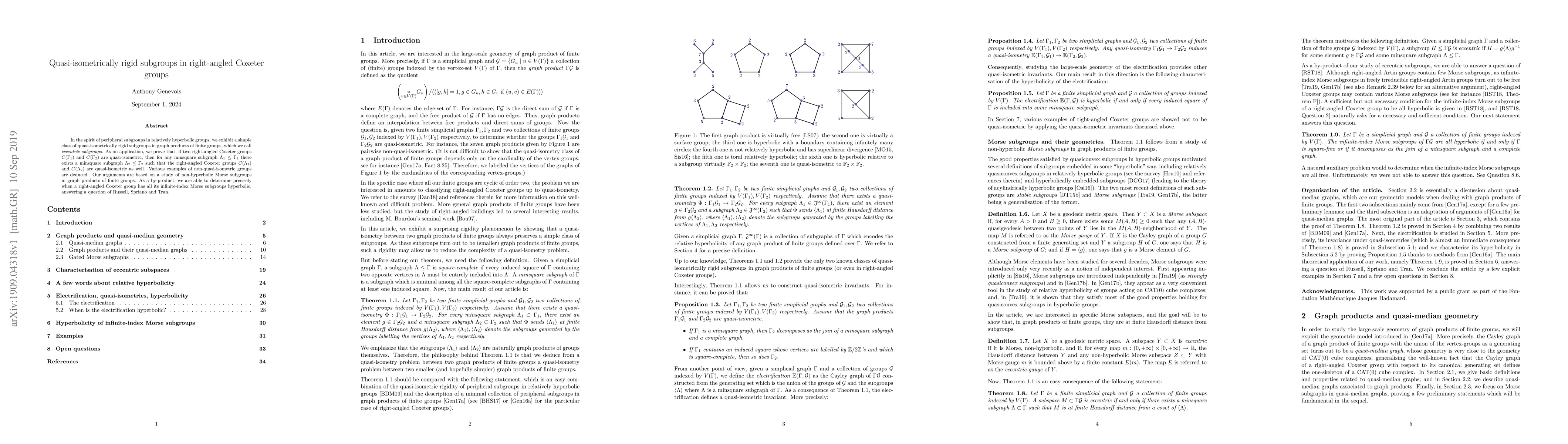 Thumbnail for Quasi-isometrically rigid subgroups in right-angled Coxeter groups