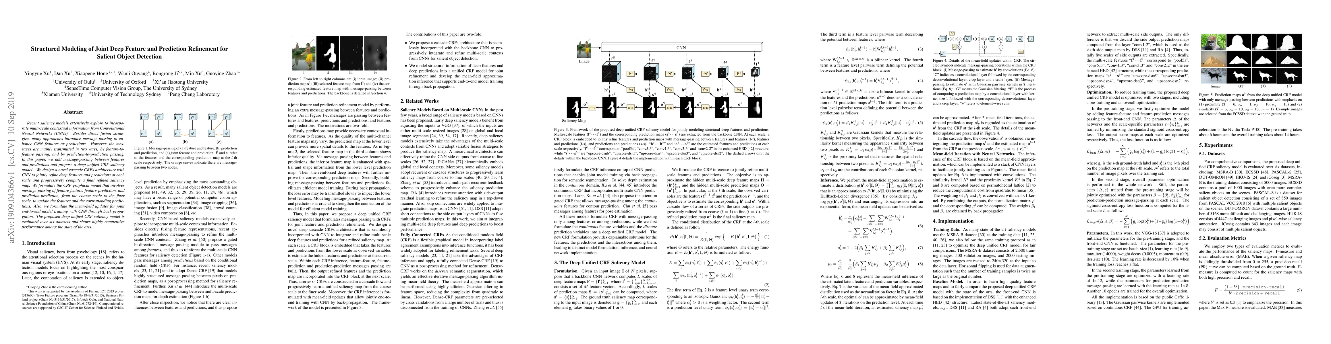 Thumbnail for Structured Modeling of Joint Deep Feature and Prediction Refinement for
  Salient Object Detection