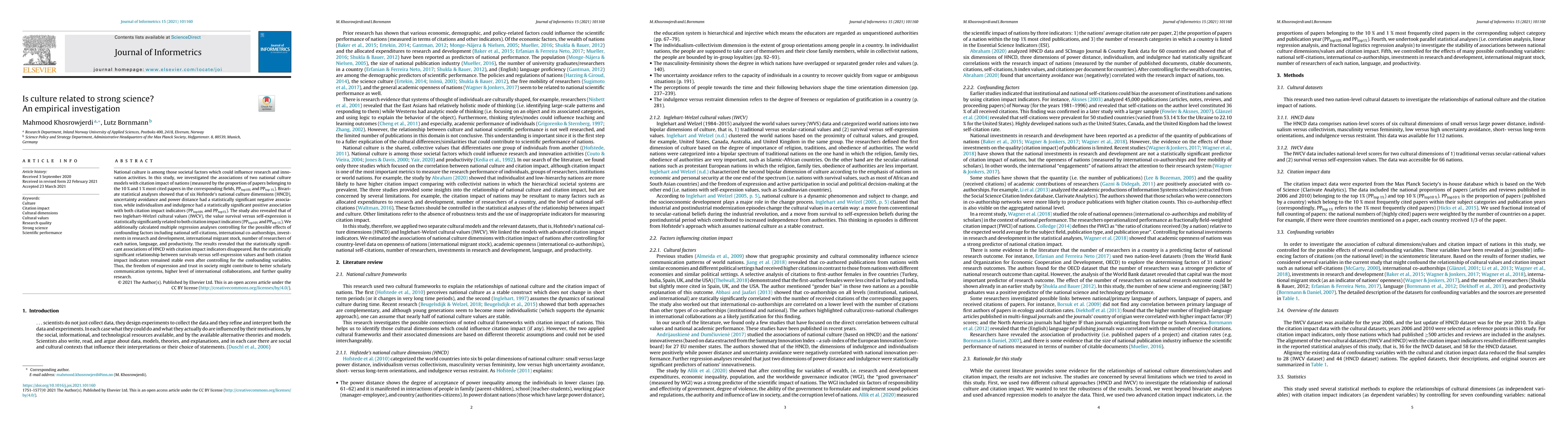 Thumbnail for Is culture related to strong science? An empirical investigation