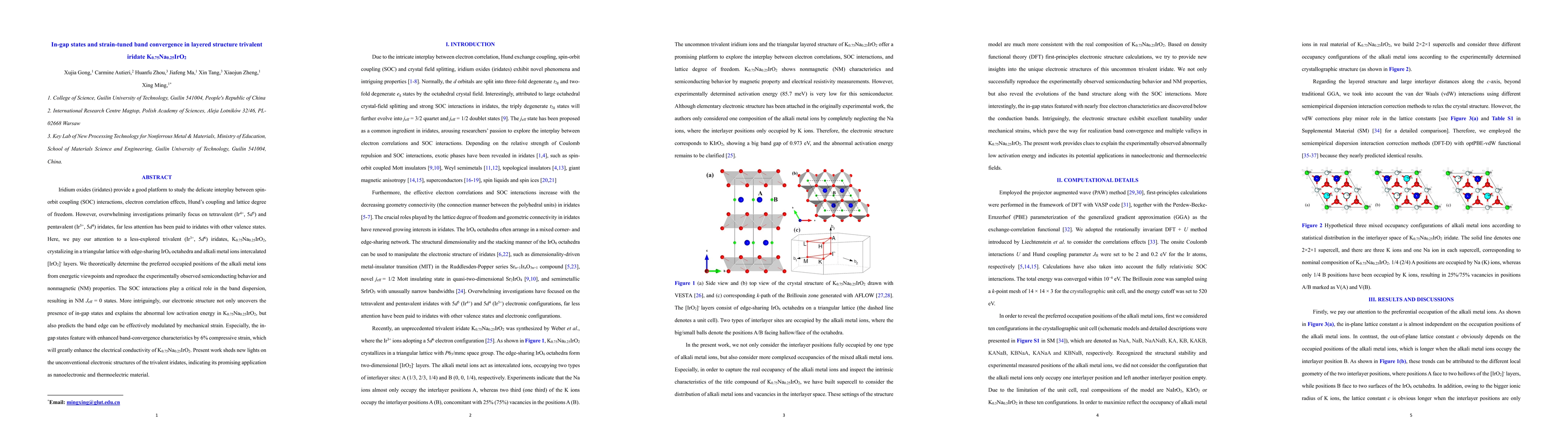 Thumbnail for In-gap states and strain-tuned band convergence in layered structure
  trivalent iridate K0.75Na0.25IrO2
