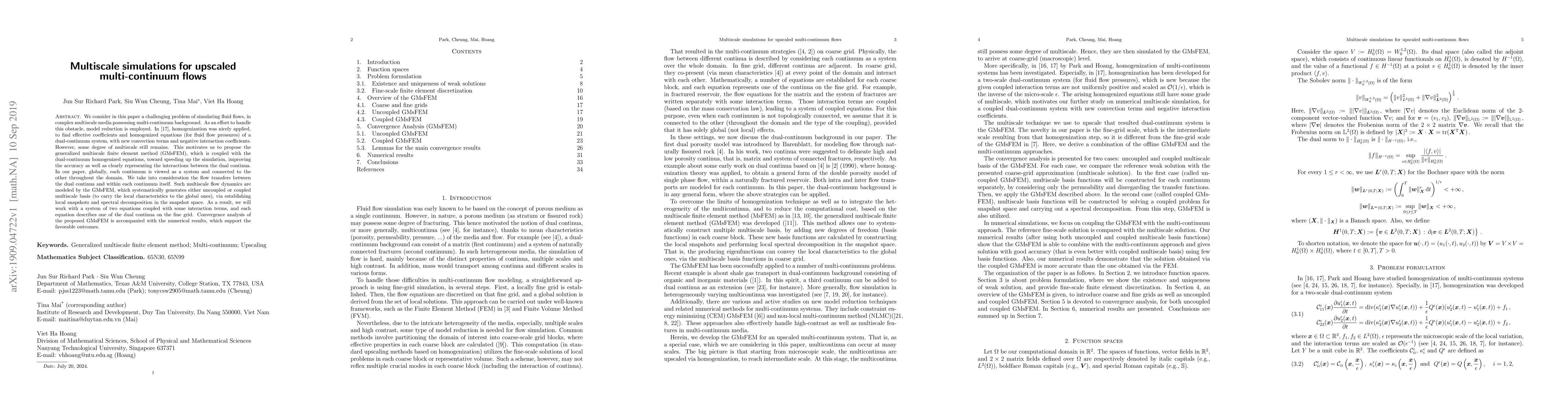 Thumbnail for Multiscale simulations for upscaled multi-continuum flows